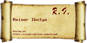 Reiser Ibolya névjegykártya